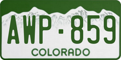 CO license plate AWP859