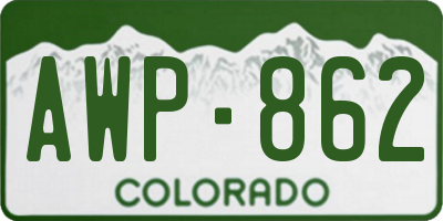 CO license plate AWP862