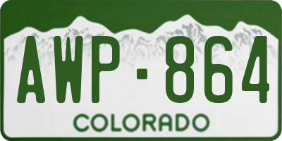 CO license plate AWP864