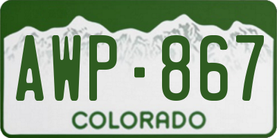 CO license plate AWP867