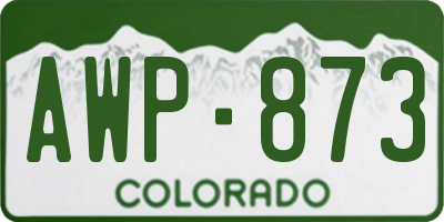 CO license plate AWP873