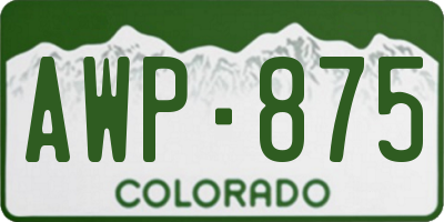CO license plate AWP875
