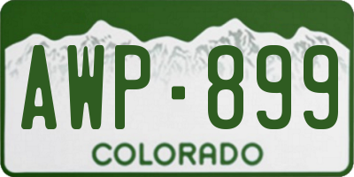 CO license plate AWP899