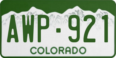 CO license plate AWP921