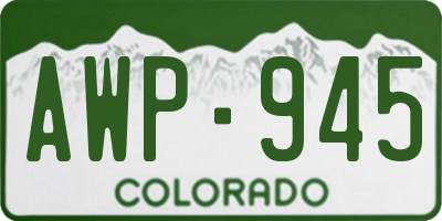CO license plate AWP945