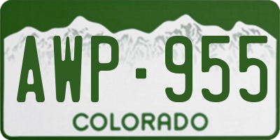 CO license plate AWP955