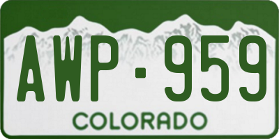CO license plate AWP959