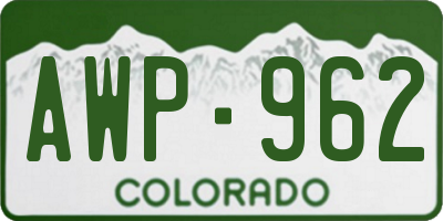 CO license plate AWP962