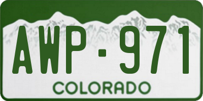 CO license plate AWP971
