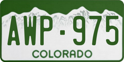 CO license plate AWP975