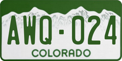 CO license plate AWQ024