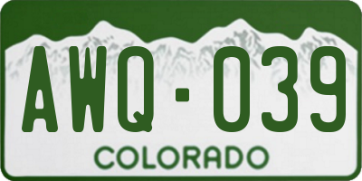 CO license plate AWQ039