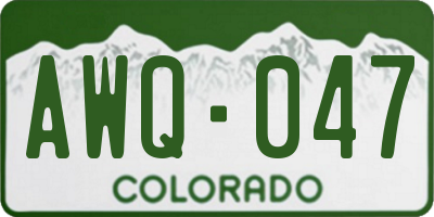 CO license plate AWQ047