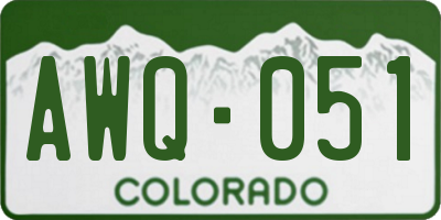 CO license plate AWQ051