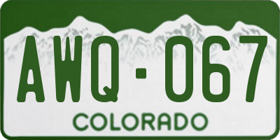 CO license plate AWQ067