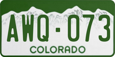 CO license plate AWQ073