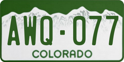 CO license plate AWQ077
