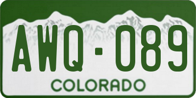 CO license plate AWQ089