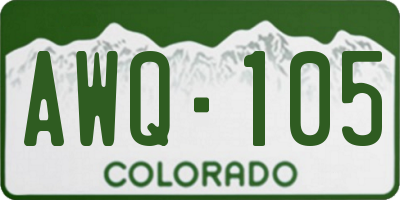 CO license plate AWQ105