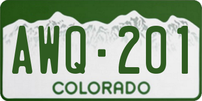 CO license plate AWQ201