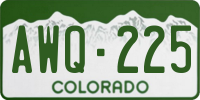 CO license plate AWQ225