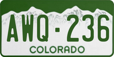 CO license plate AWQ236