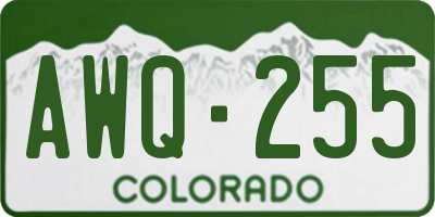 CO license plate AWQ255