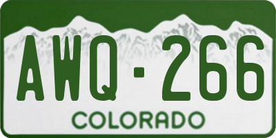 CO license plate AWQ266
