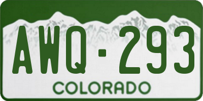 CO license plate AWQ293