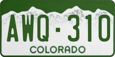 CO license plate AWQ310