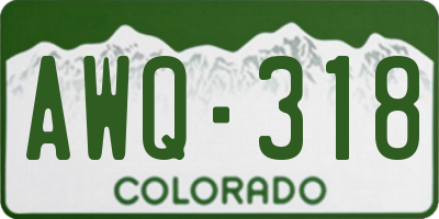 CO license plate AWQ318