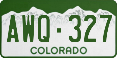 CO license plate AWQ327