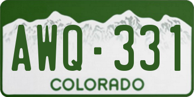 CO license plate AWQ331