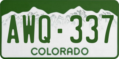 CO license plate AWQ337