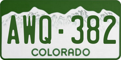 CO license plate AWQ382