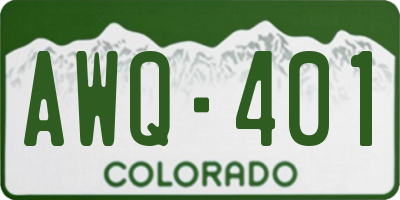 CO license plate AWQ401
