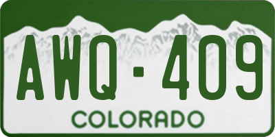 CO license plate AWQ409