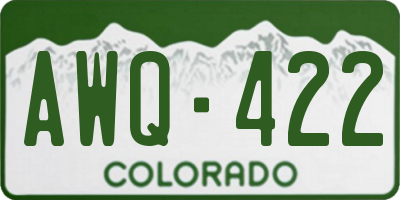 CO license plate AWQ422