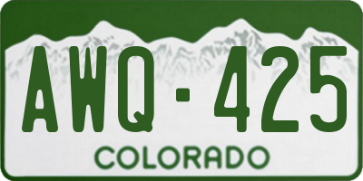 CO license plate AWQ425