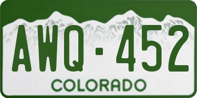 CO license plate AWQ452