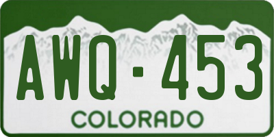 CO license plate AWQ453