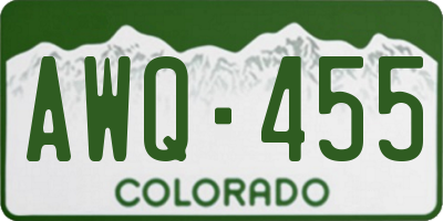 CO license plate AWQ455
