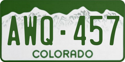 CO license plate AWQ457