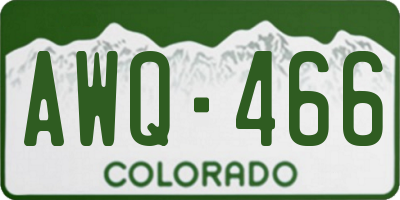 CO license plate AWQ466