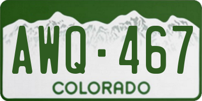 CO license plate AWQ467