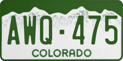 CO license plate AWQ475