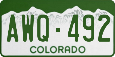 CO license plate AWQ492