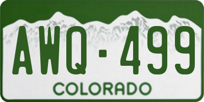 CO license plate AWQ499