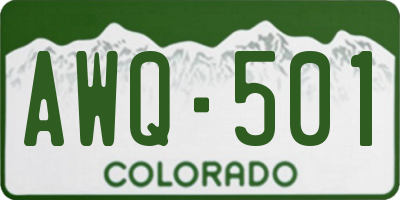 CO license plate AWQ501