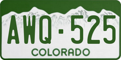 CO license plate AWQ525